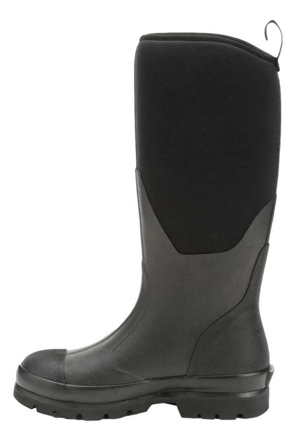 Muck Boots MUCK Chore Classic Tall Womens Stable Farm Wellington Wellies Boots, black waterproof rain boots with slip-resistant sole and reinforced toe for durability.