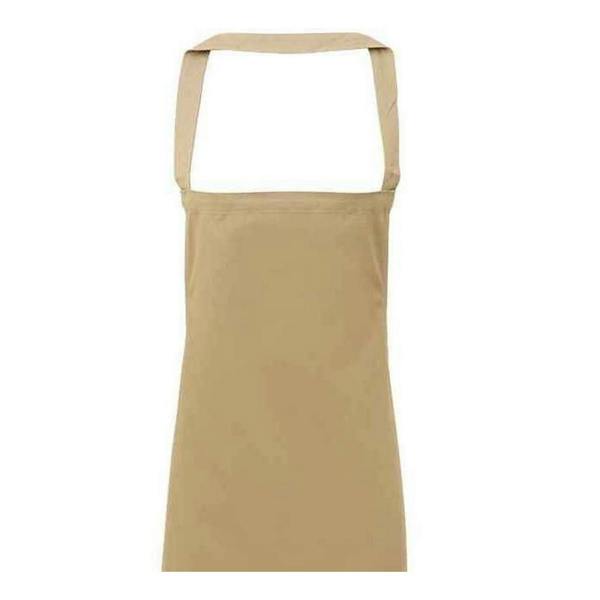 Premier Unisex Adult Cotton Bibbed Apron - Khaki