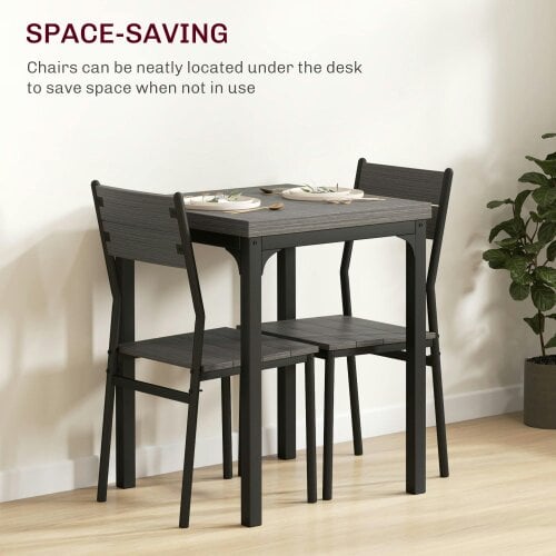 Wyld Haus Bani Wooden Grey Wood Grain 3 Piece Compact Dining Set