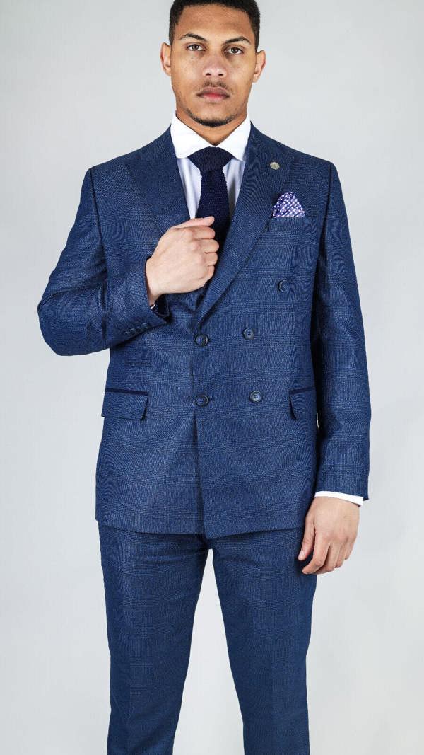 TruClothing Men's Classic Blue Double Breasted 2-Piece Suit