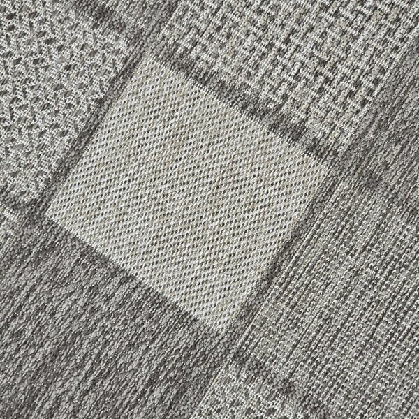 Viva Rugs Taupe Brown Check Runner Rug Non-Slip Flat Weave Kitchen Hallway Carpet