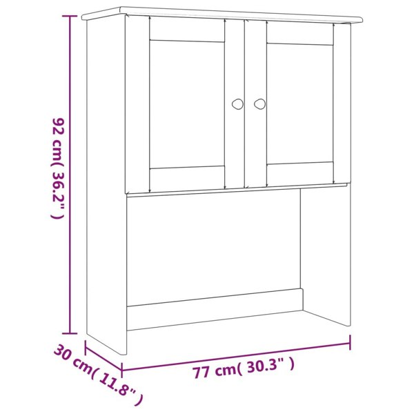 Berkfield Dresser Top ALTA White 77x30x92 cm Solid Wood Pine