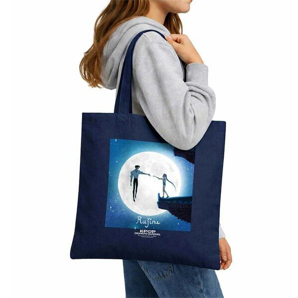 K-Pop Demon Hunters Rujinu Moon Rumi & Jinu Reusable Tote Bag - Navy