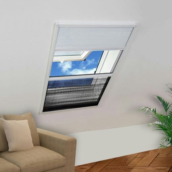 Berkfield Plisse Insect Screen for Windows Aluminium 80x120 cm with Shade