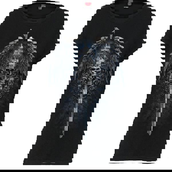 ANGEL SWORD - Boatneck Cap Sleeve Top Black