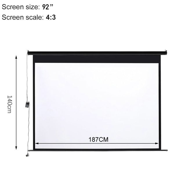 Remote Control Electric Projection Screen Projector Screen Living and Home Medium/187cm W x 140cm H