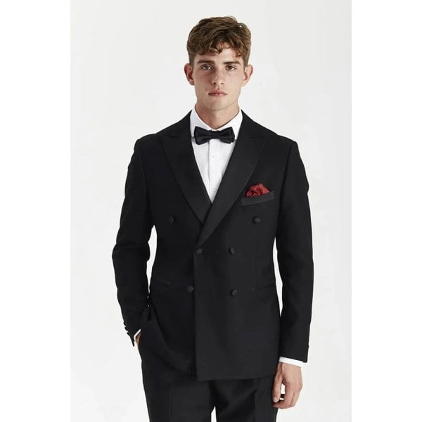 Paul Andrew Harry - Men's Black Double Breasted Tuxedo Blazer