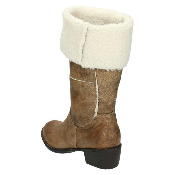 Spot On Ladies Spot On Mid Heel Fleece Lined Boot