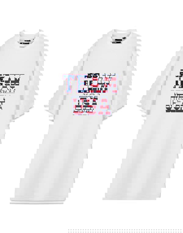 Show Me The Merch Unisex White Team USA Short Sleeved T-Shirt