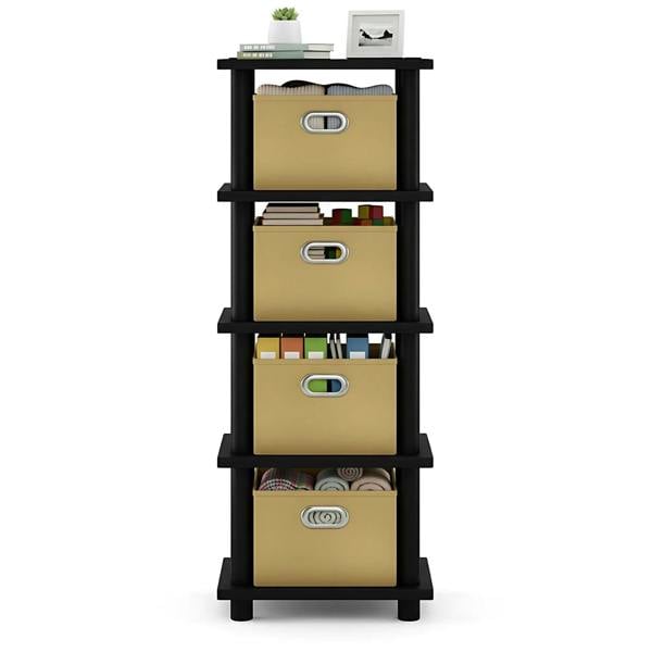 WALPLUS Turn-N-Tube 4-Bins System Rack, Espresso perfect for organized storage and display