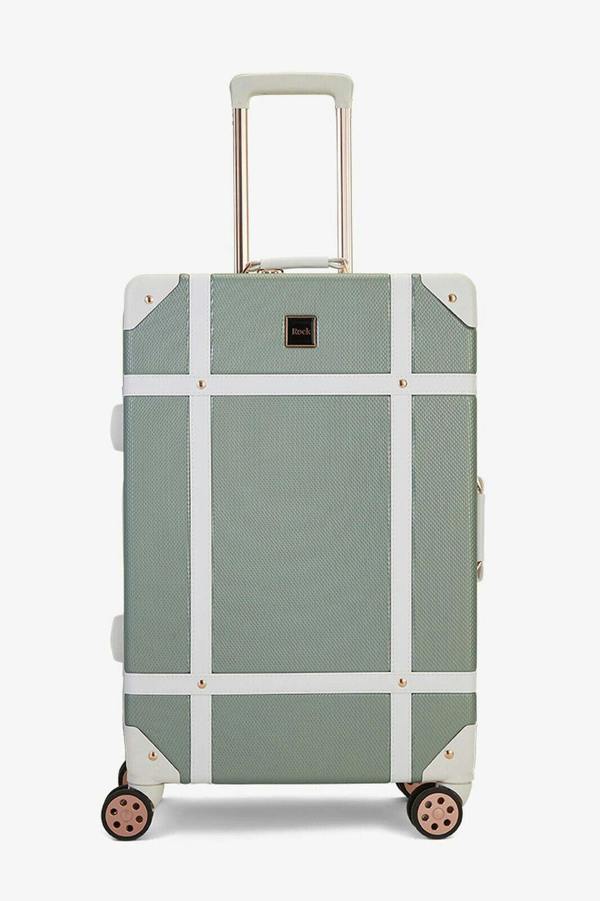 Rock Luggage Vintage Hard Shell Luggage Trunk Suitcase Set