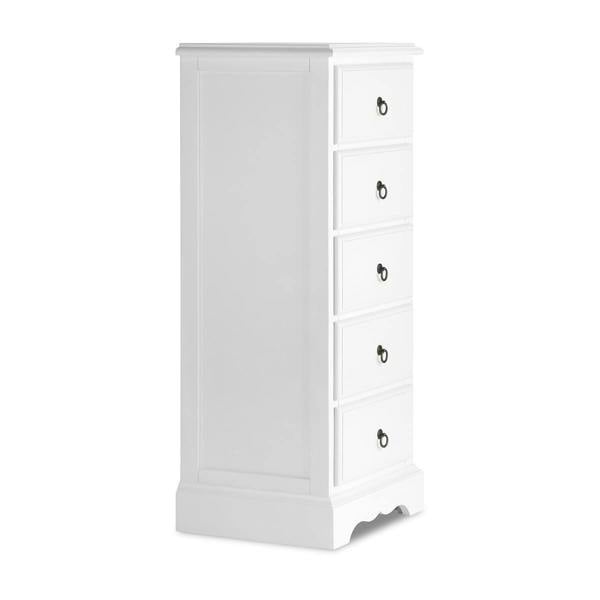 Statement Furniture Romance Tallboy 5 Drawer Narrow Chest of Drawers Assembled Bedroom Storage