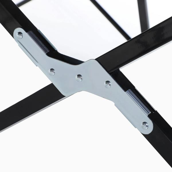 Black and silver cot frame cross joint with metal bolts for double camping cot