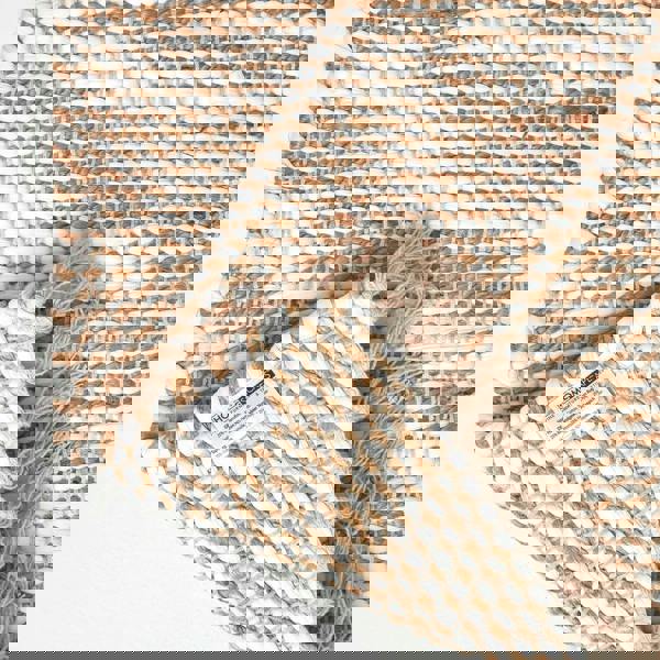 HOMESCAPES Horizon Neutral Chevron Hemp Chindi Rug