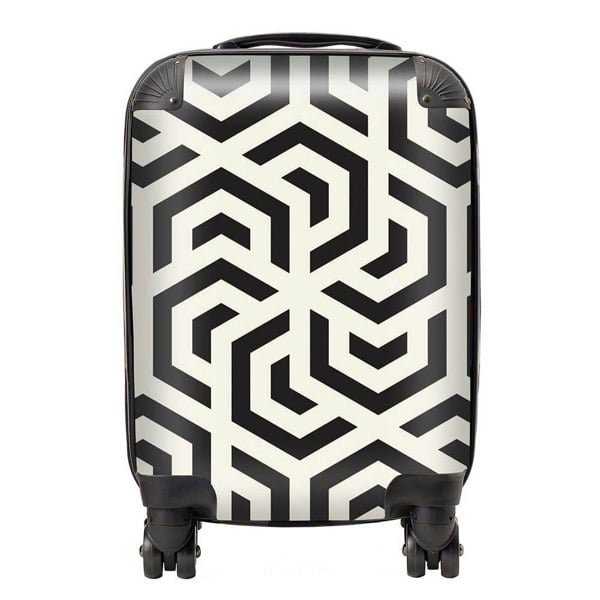 Warren Reed Hexagonal Geometric Pattern Suitcase