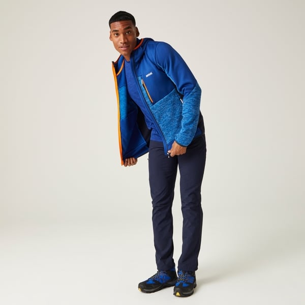 Regatta Mens Cadford VI Marl Hooded Fleece Jacket - Oxford Blue / New Royal