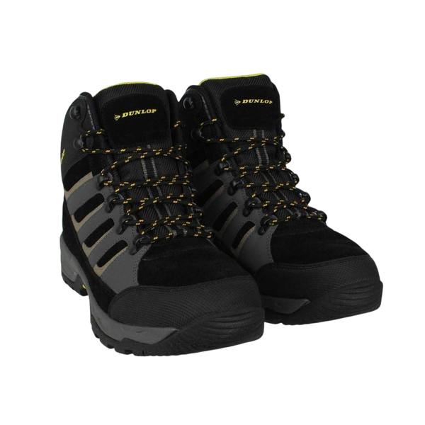 Dunlop Mens Michigan Steel Toe Cap Safety Boots - Black/Charcoal - 