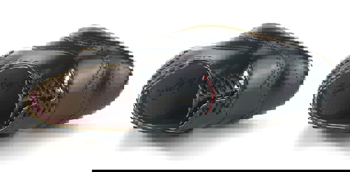 Frank James Norbury Leather Hi Shine Lace Up Mens Brogue Shoes