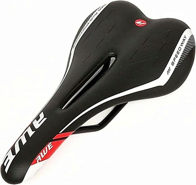 Awe Chromo Rails Adult Foam Racing Bike/Bicycle Saddle Mens/Womens Black/Red
