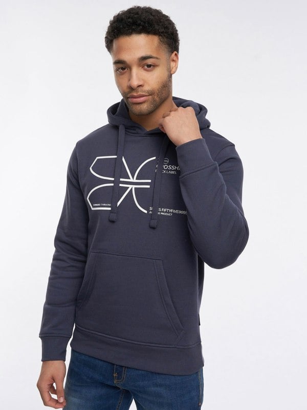 Crosshatch Cutups Hoodie Navy