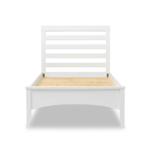 Statement Furniture Edward Hopper White Bed Frame with Tall Slatted Headboard Single 3ft, Double 4ft6