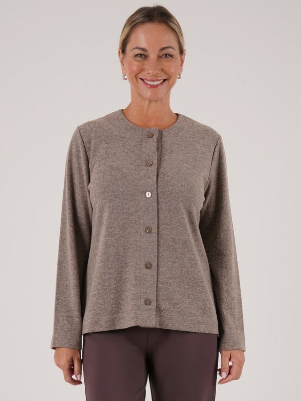 PennyPlain Long Sleeve Cardigan - Latte
