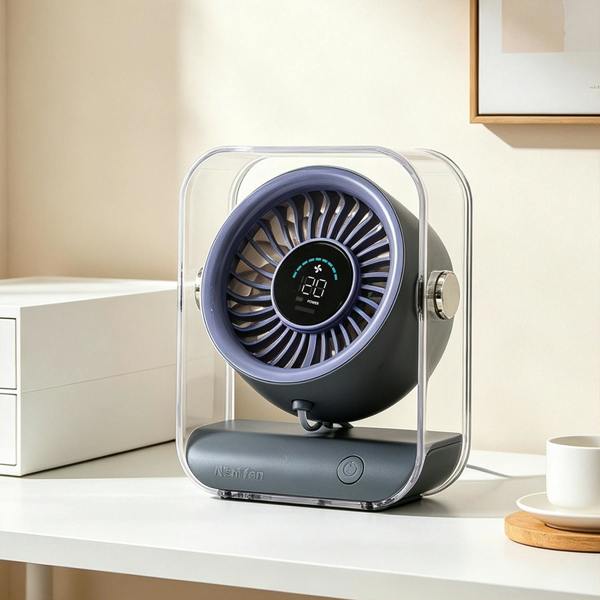 Leaper Digital Display Portable Rechargeable Desktop Cooling Fan