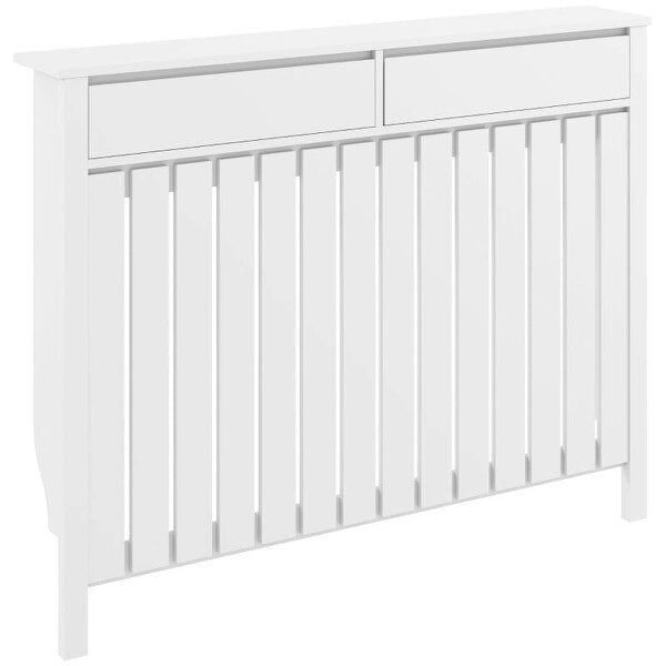 93 x 119cm Rustic-Look Radiator Cover - White