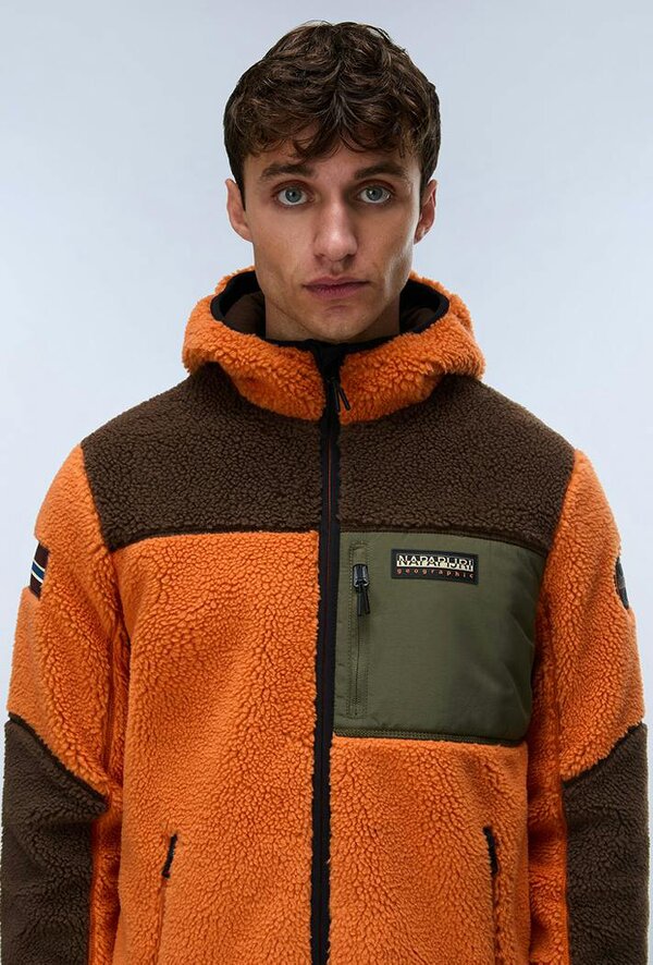 Napapijri Yupik Full-Zip Fleece Hoodie - Orange
