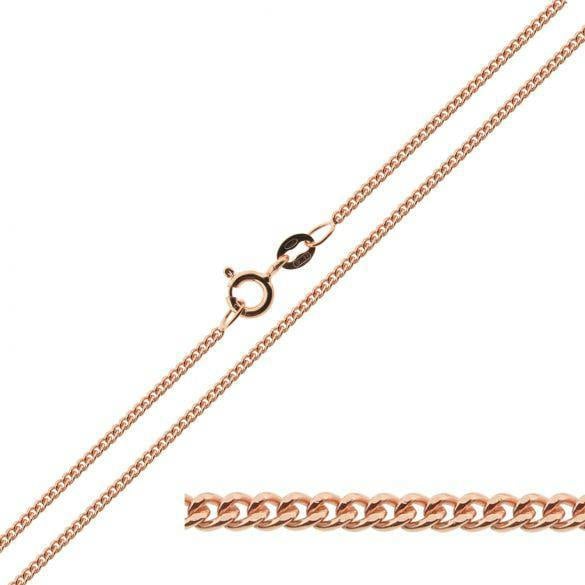 Rose Gold Plated 1.4mm Diamond Cut Curb Chain - Love Silver Jewellery
