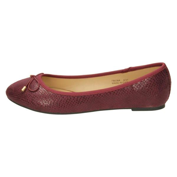 Spot On Ladies Spot On Bow Trim Ballerinas