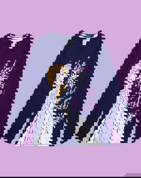 Disney Girls Blue Elsa Short Sleeved T-Shirt