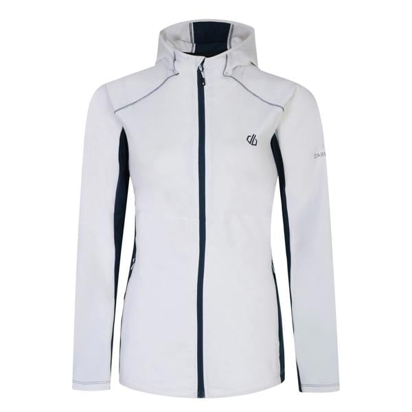 Dare 2B Womens Convey II Hooded Core Stretch Midlayer - White/Moonlight Denim