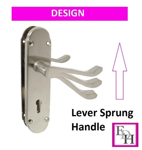 EDH Door Hardware Epsom Door Handle - Satin Nickel Internal Bathroom Door Handles - 170mm x 42mm