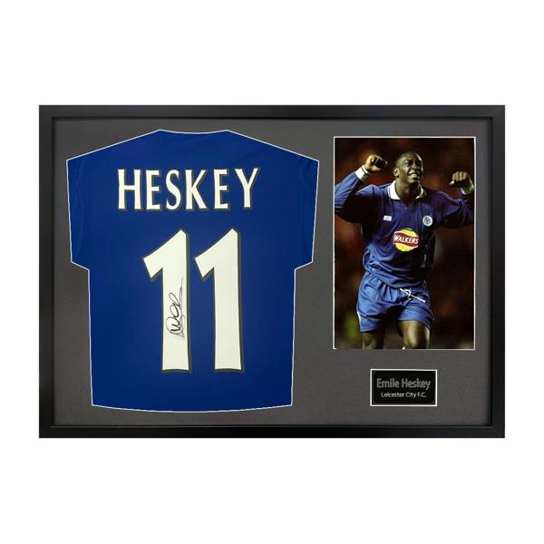 Emile Heskey Signed Leicester City Shirt Classic Frame