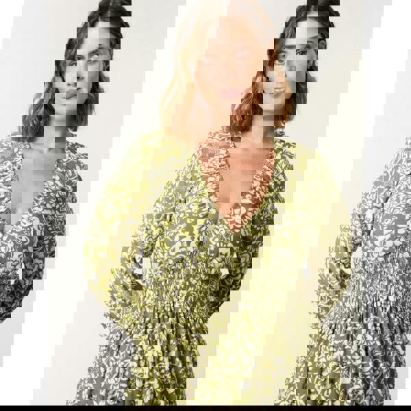 Blue Vanilla Curve Shirred Neck Elastic Mini Dress