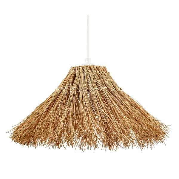 Natural Raffia Handcrafted Rattan Pendant Lamp Shade with Long Strands Image 4