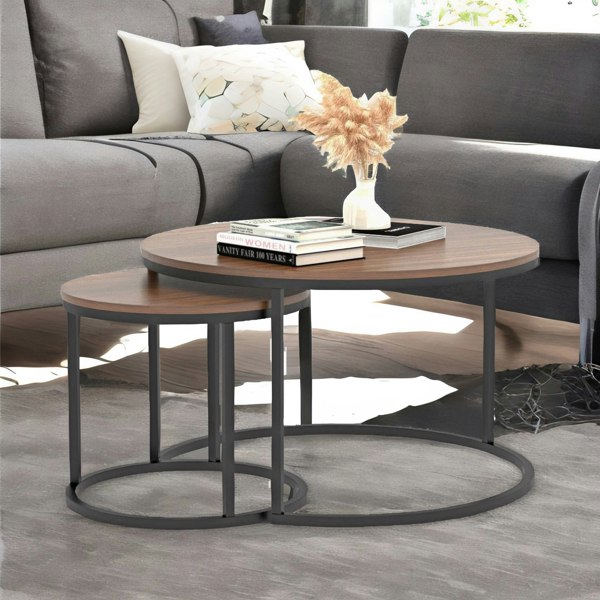 Rafaelo Mobilia Set Of Round Nesting Tables Industrial