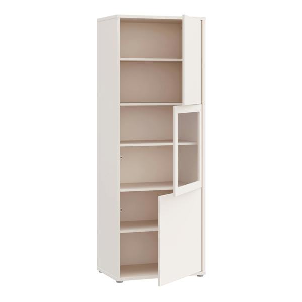 Furniture To Go Alice Springs Narrow Display Cabinet with 3 Push-to-Open Doors in Sand