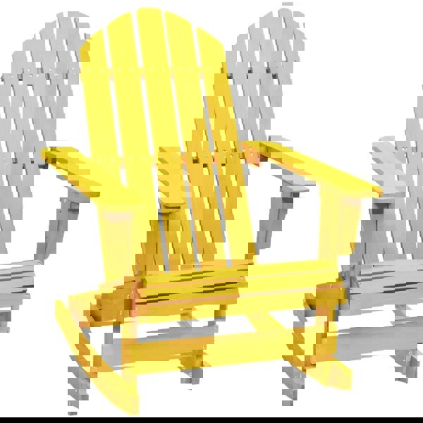 Berkfield Garden Adirondack Rocking Chair Solid Fir Wood Yellow