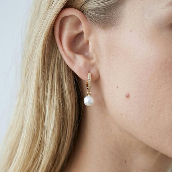 Uchi & Soto Shinju Gold Pearl Hoops