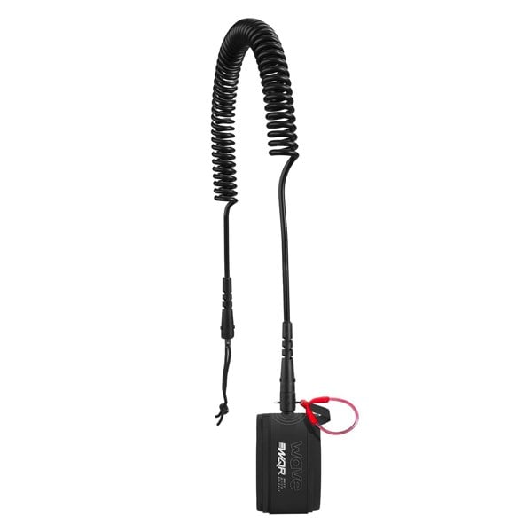 Wave Quick-Release Coiled Ankle Leash | 10ft | Black