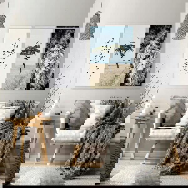 Living Room Wall Art Canvas | Set of 3 African Wildlife Wall art Prints