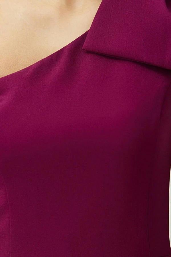 WOVCOR A-Line Elegant Woven Evening Gown with Bow Detail