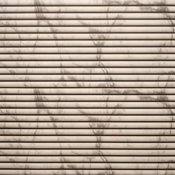 Wallsupply UltraLight Linari Ribbed Round HD Printed 3D Slat Wall Panels EPS, 4pcs 2.3m², Marble Wood
