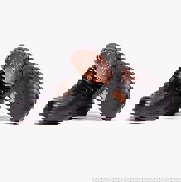 GEOX NAIMARA G B Girls Leather Touch Fasten School Shoes Black