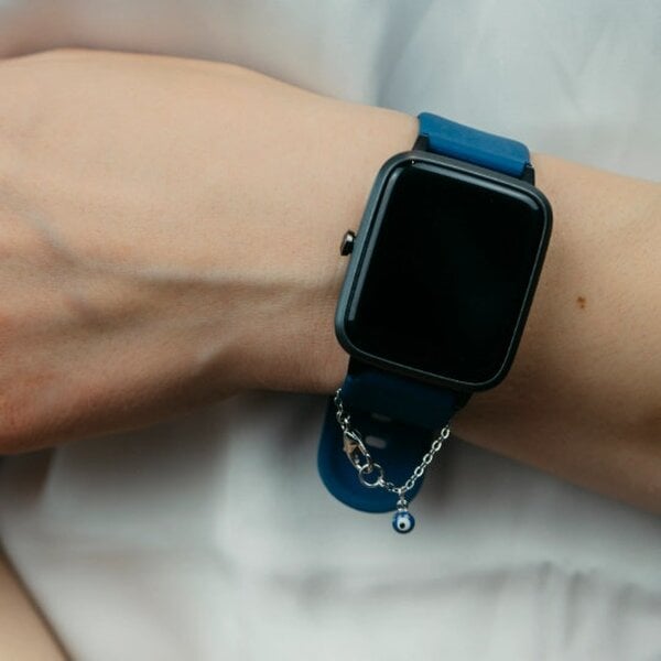 The Colourful Aura Colourful Evil Eye Watch Strap Dainty Hanging Jewellery Charm - Silver