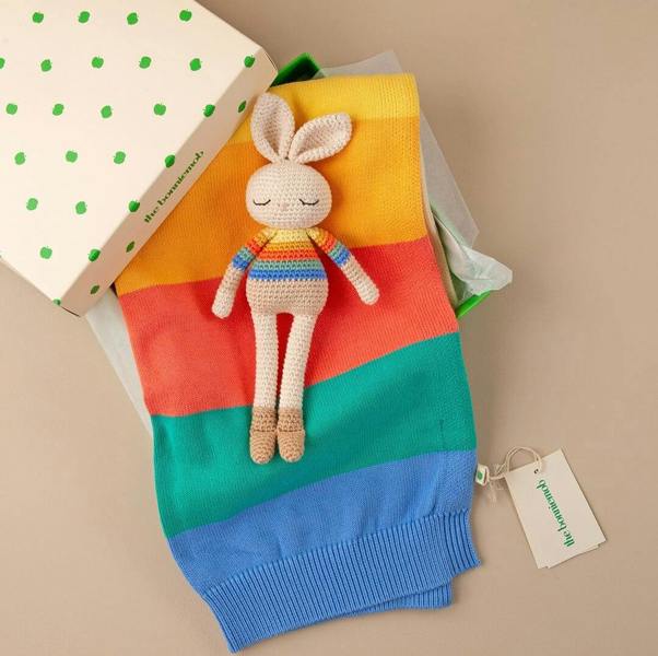 The Bonnie Mob Bonnie Bunny Crochet Toy - Rainbow stripe