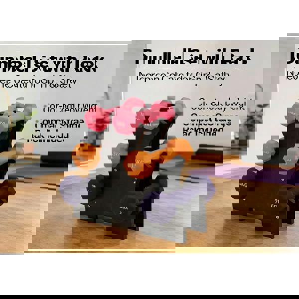 Gr8 Home 9kg Hex Dumbbell Set with Storage Stand