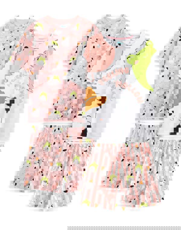 Squishmallows Girls Pink Feelin' Mallow Multi-Pack of 2 Short Sleeve Short Leg Pyjama Set